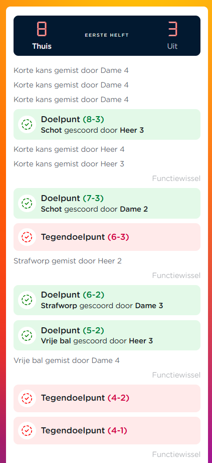 Voorbeeld van liveverslag