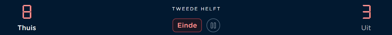Scorebord met eindeknop