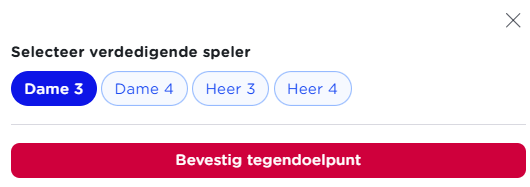 Formulier om verdediger te selecteren